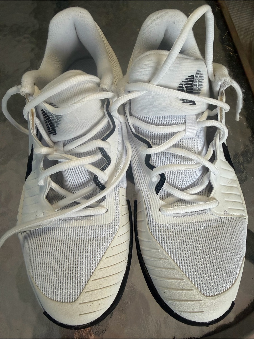 Nike White and Black Women's Athletic Lace-Up Sneakers